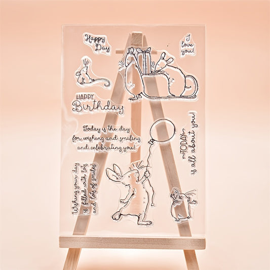 Cute Rabbit Transparent Silicone Stamps for Card Making DIY Scrapbooking