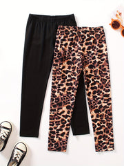 Girl's High Waisted Leopard Legging Set