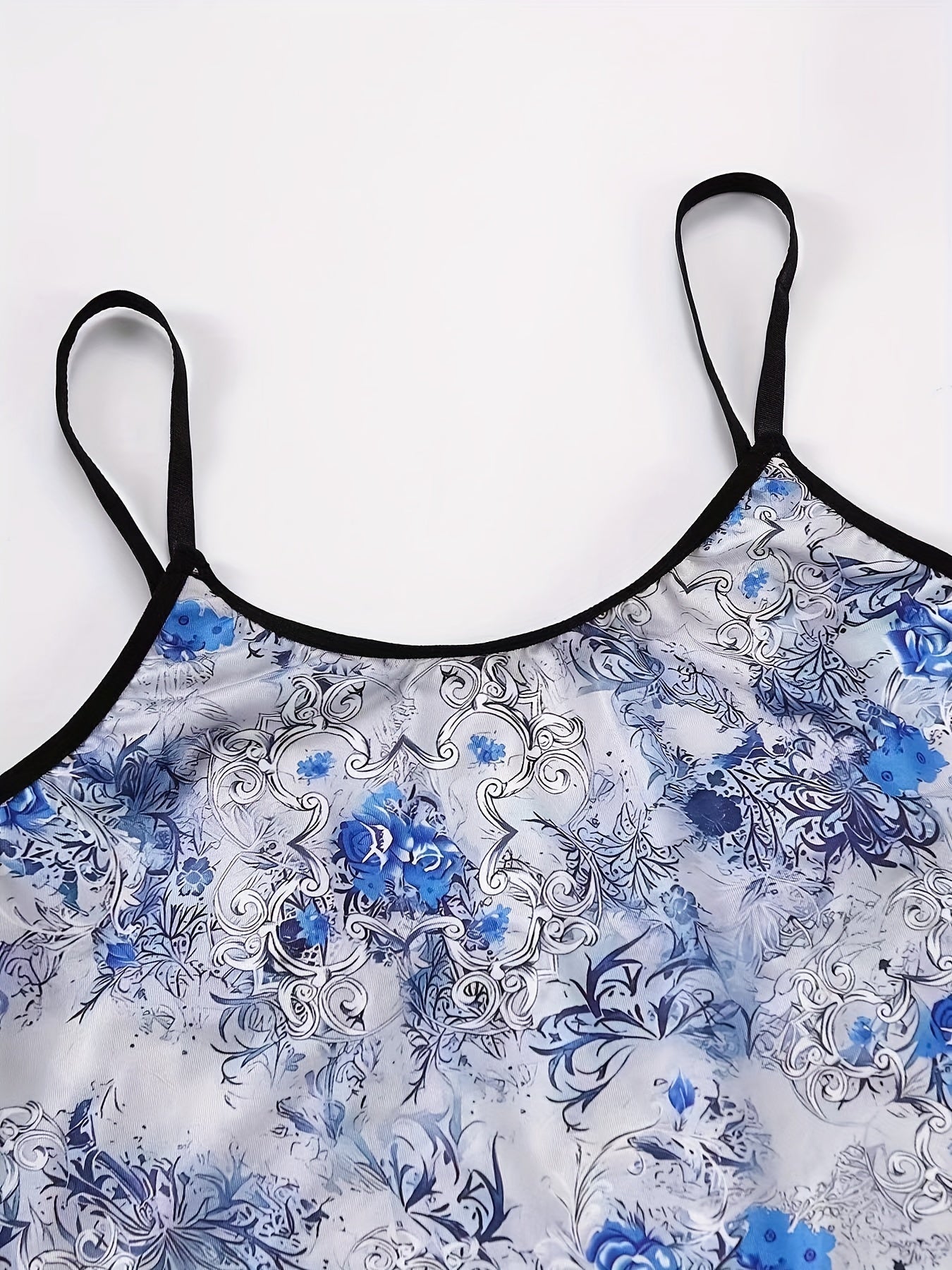 Plus Size Chinoiserie Print Underwear Set