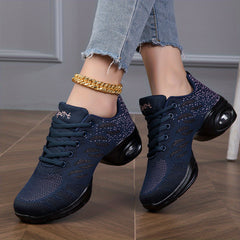 Women's Arch Support Dance Shoes with Letter Embroidery