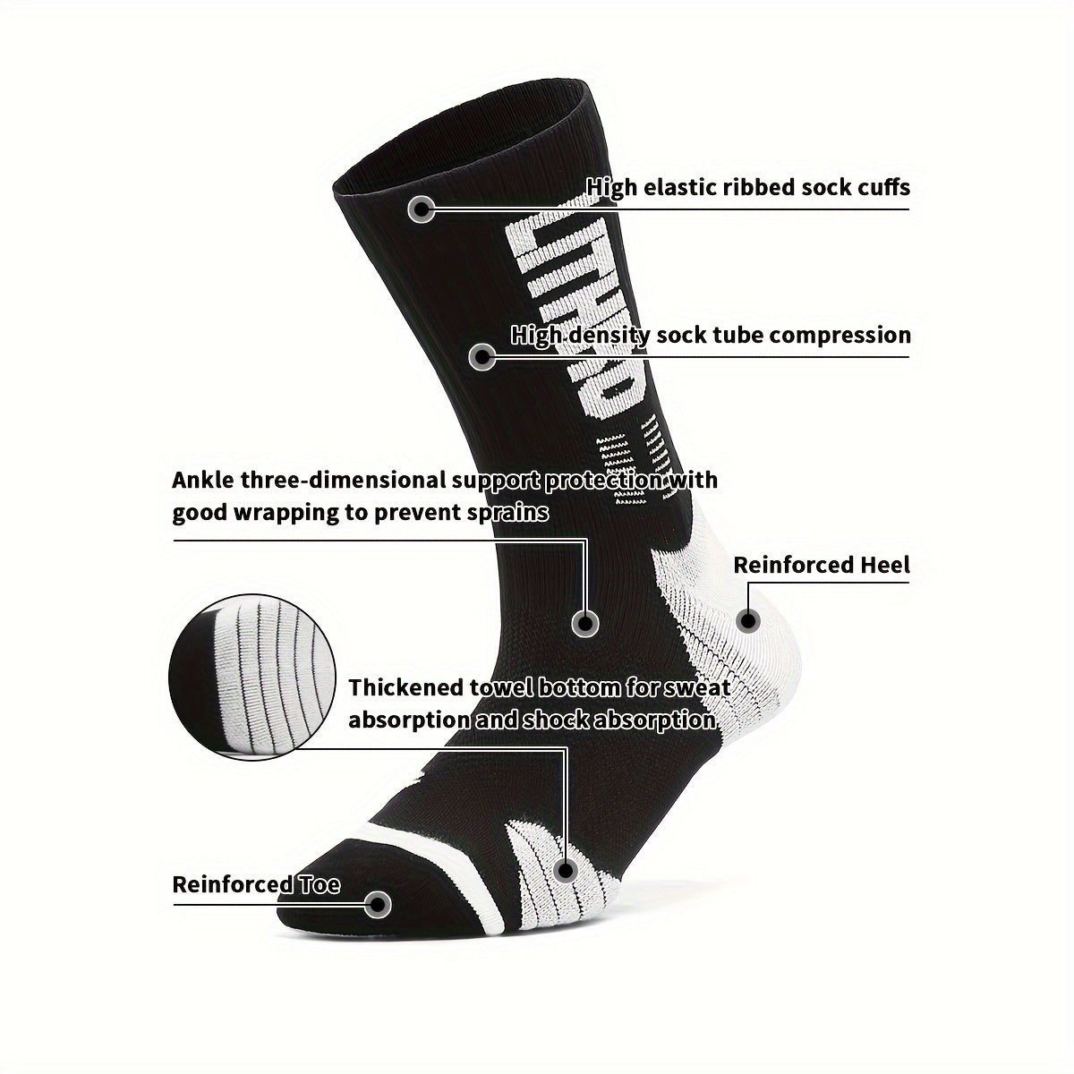 Thick Padded Sports Crew Socks for Men Women