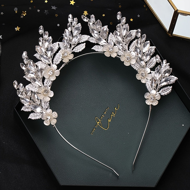 Rhinestone Crystal Flower Bridal Crown Wedding Hair Accessories Tiara