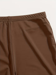 4 Pack Plus Size Basic Lounge Shorts Set Women's Plus Solid Elastic Waist