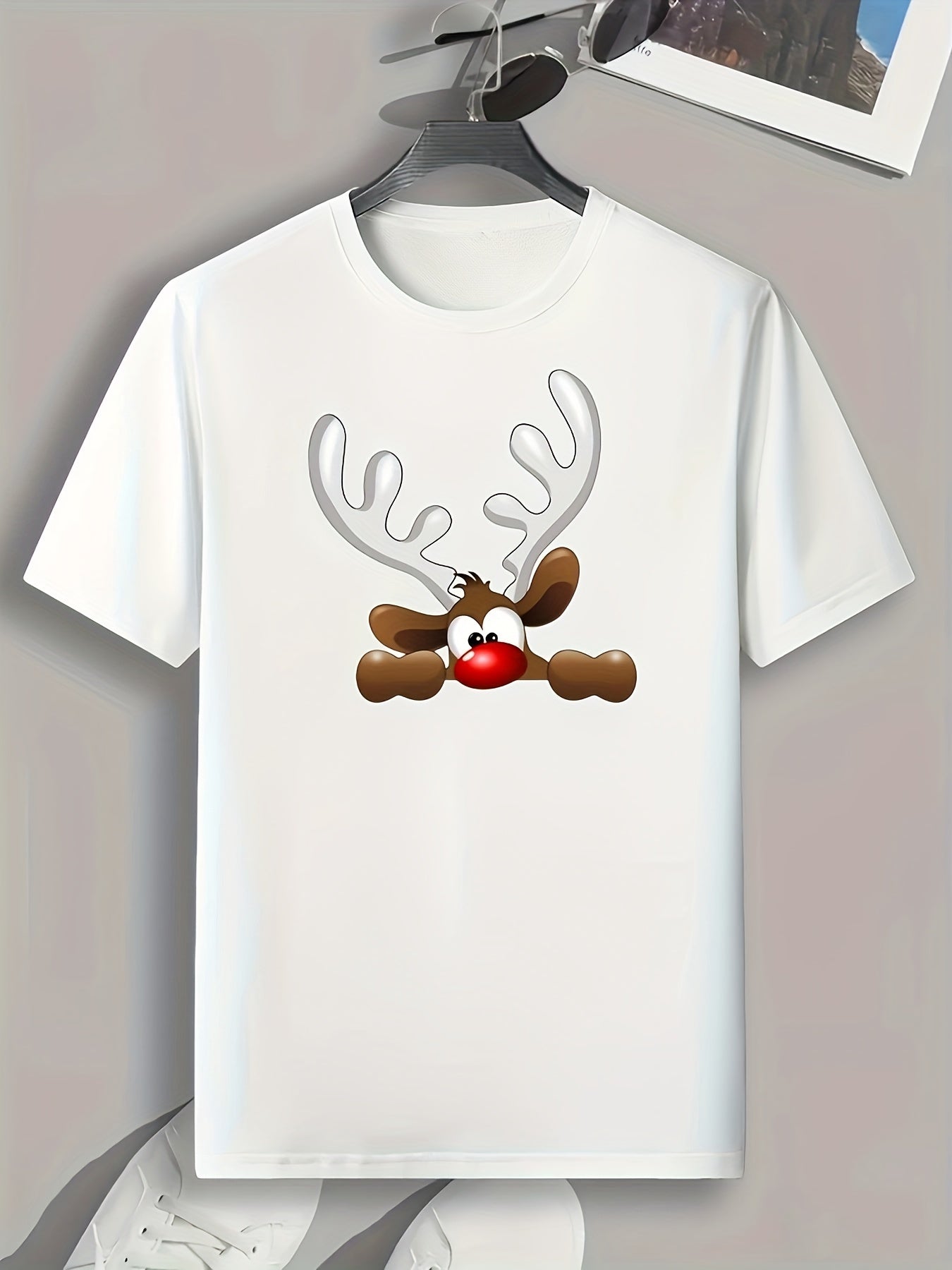 Deer Print Men's Graphic T-shirt for Summer