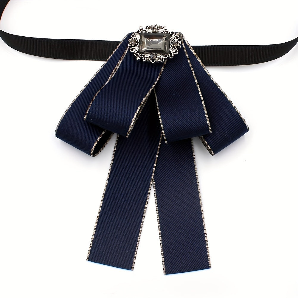 Crystal Decor Pre-tied Bow Tie for Women