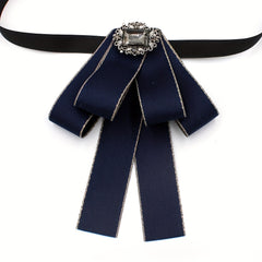Crystal Decor Pre-tied Bow Tie for Women
