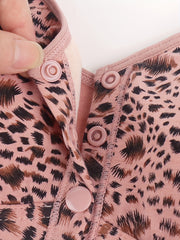 3pcs Leopard Print Wireless Bras Comfy & Breathable Everyday Bra