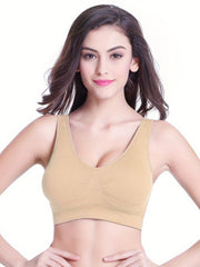 3pcs Wireless Sports Bras Comfy & Breathable Running Yoga Tank Bra