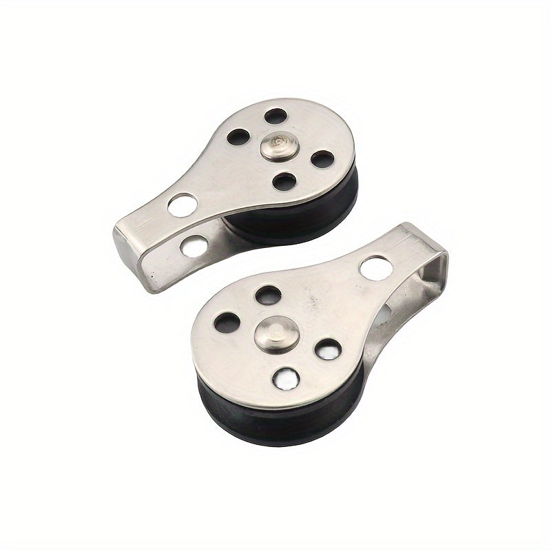 5pcs Stainless Steel Pulley Single Wheel Swivel Pulley Load Bearing