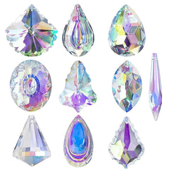 10pcs Colorful Crystal Chandelier Light Drops Pendants Prisms Hanging