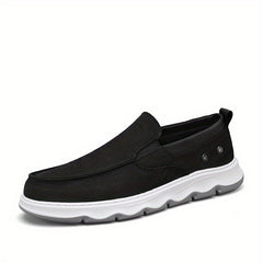 Men's Canvas Slip On Loafers Outdoor Walking Shoes