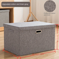 Fabric Clothes Storage Basket With Lids & Handles