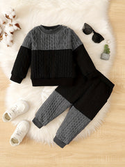 Baby Boys Block Pullover Sweater & Sweatpants Set