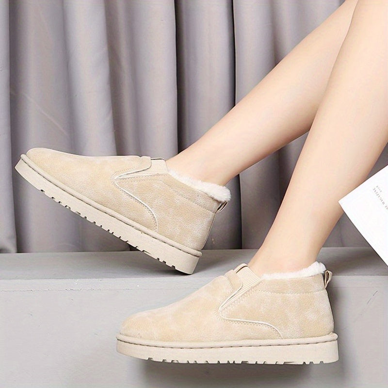 Women's Winter Plush Warm Slip-on Shoes Lightweight Indoor & Outdoor