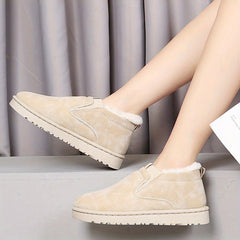 Women's Winter Plush Warm Slip-on Shoes Lightweight Indoor & Outdoor