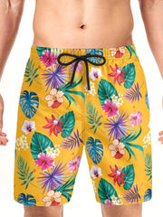 Tropical Quick Dry Mens Swim Trunks for Beach Pool
