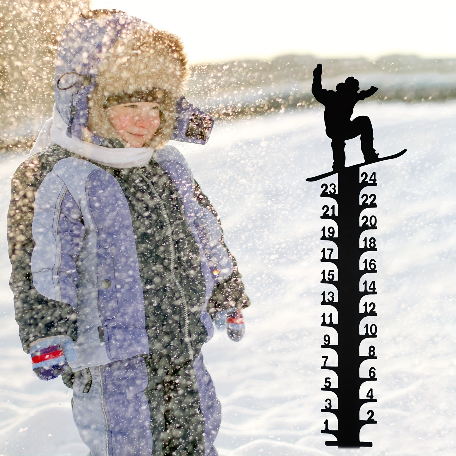Snow Gauge Christmas Snowflake Snowfall Measuring Stick Garden Stake