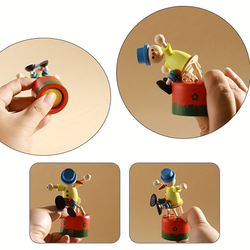 Cartoon Wooden Dancing Clown Swing Puppet Toy for Kids