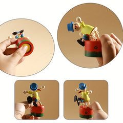 Cartoon Wooden Dancing Clown Swing Puppet Toy for Kids
