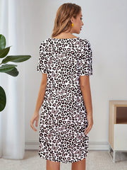Leopard Butterfly Print Short Sleeve NightDress