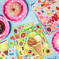 24 Sheets Make Your Own Ice Cream Stickers for Kids Toddlers Dessert Stickers