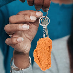 2pcs Fried Chicken Leg Keychain Pendant Funny Car Keychain