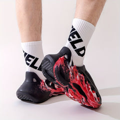 Men's Tie Dye Foam Runners Cut Out Walking Shoes