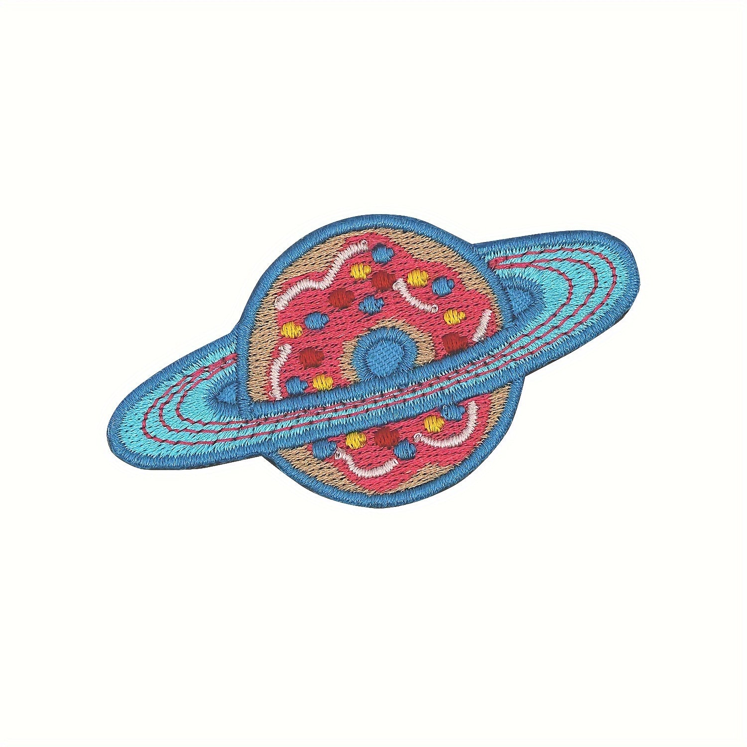 1pc Donut Planet Morale Patches Embroidered Fastener Hook & Loop Emblem