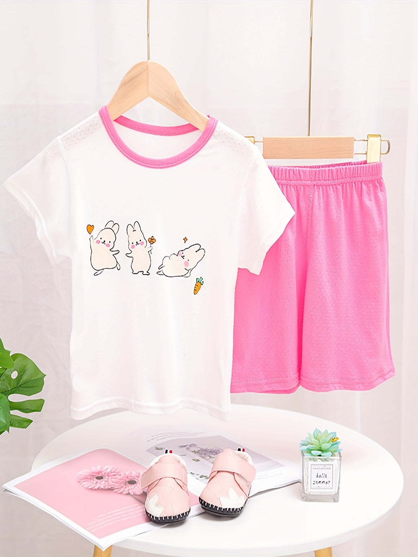 Toddler Girls Rabbit Graphic Pajama Set