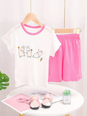 Toddler Girls Rabbit Graphic Pajama Set