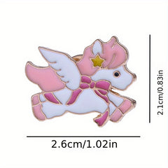 Rainbow Horse Brooch Pin for Girls Cartoon Series Bag and Clothing Accessory