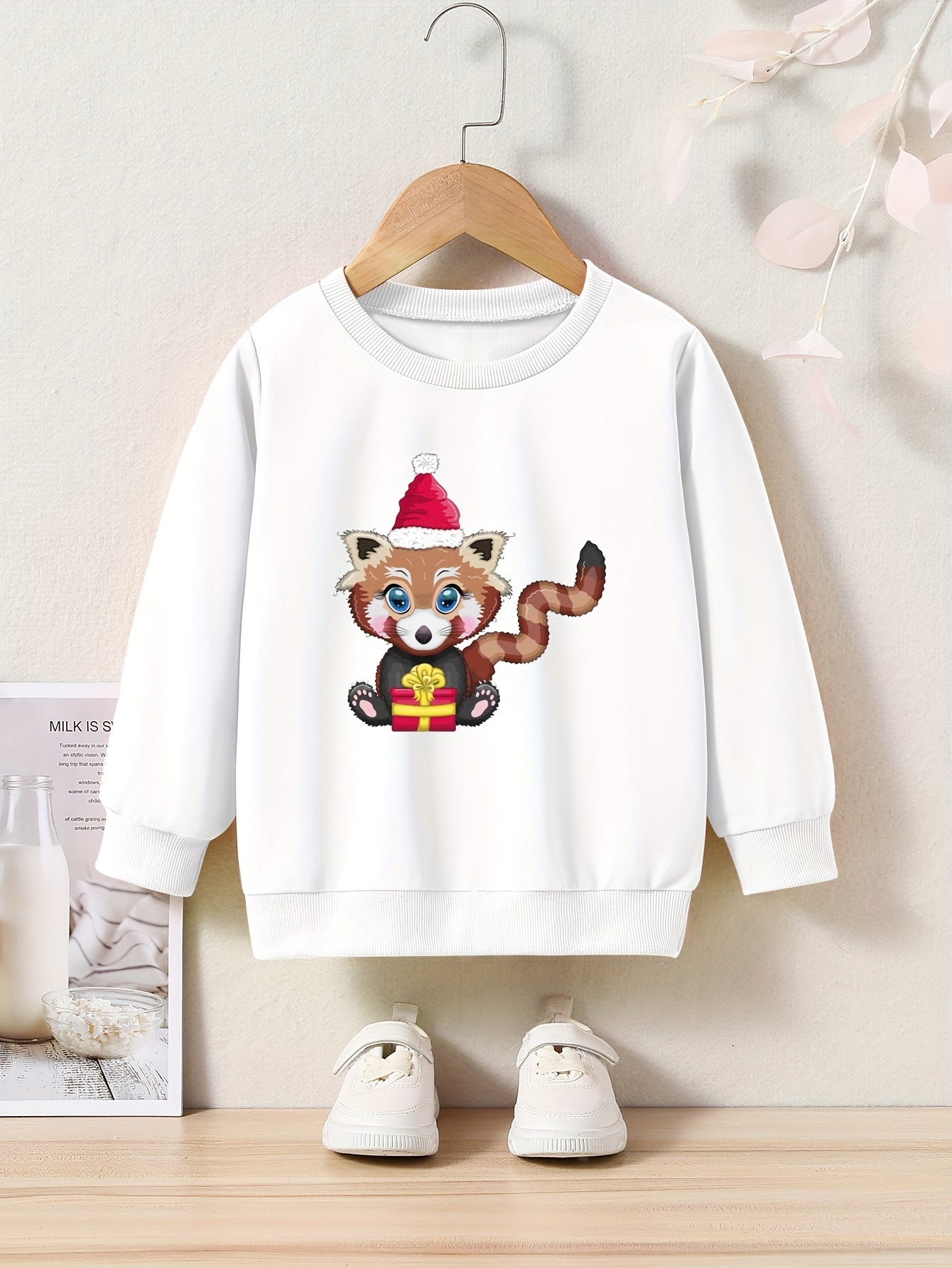 Toddler Kids Cartoon Christmas Animal Print Sweatshirt Top