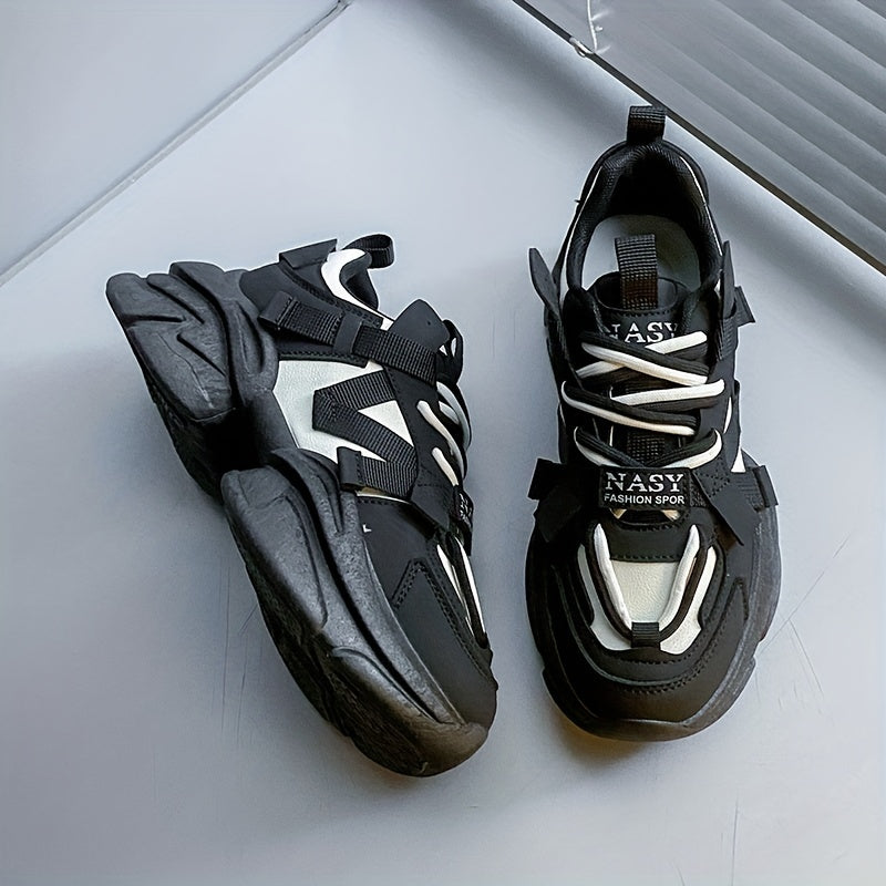 Thick Sole Chunky Sneakers Lace-up Running Shoes Women's Footwear