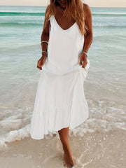 V Neck Loose Fit Beach Dress Women's Swimwear