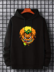 Men's Pumpkin Graphic Hoodie Active Drawstring Hooded Sweatshirt