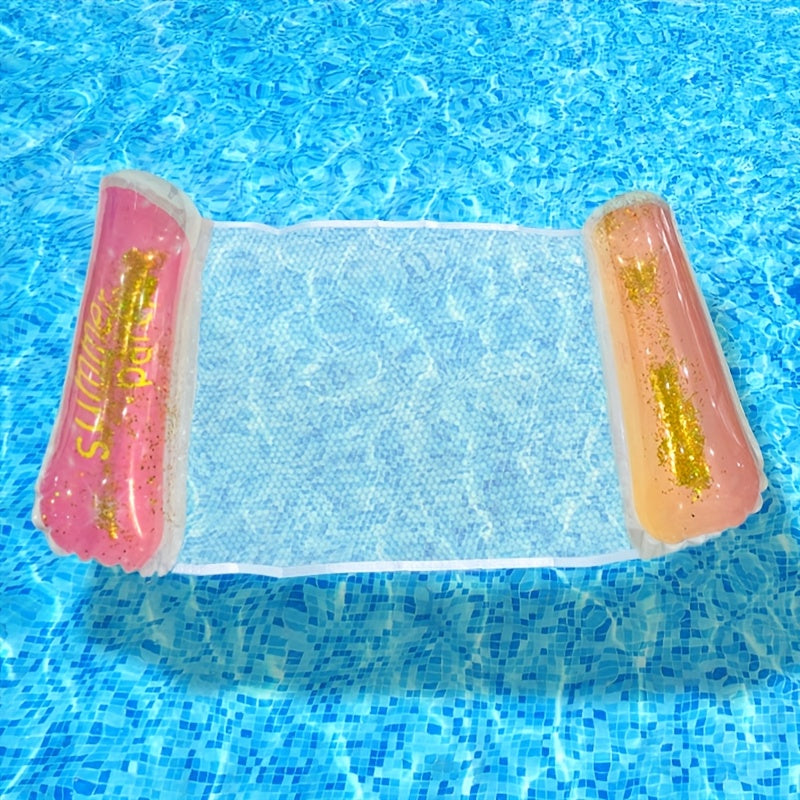 Glitter Gradient Inflatable Hammock for Pool & Lake with Sparkling Stars