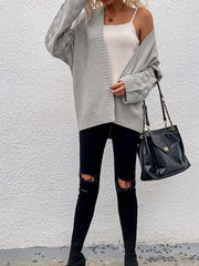 Women's Plus Size Open Front Knitted Cardigan