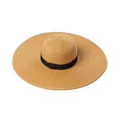 Women's Wide Brim Straw Sun Hat Vintage Beach Travel Floppy