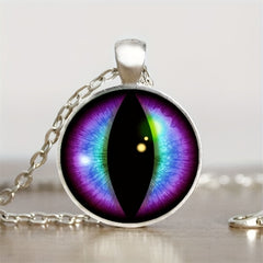 Vintage Round Eye Pendant Necklace Holiday Gift