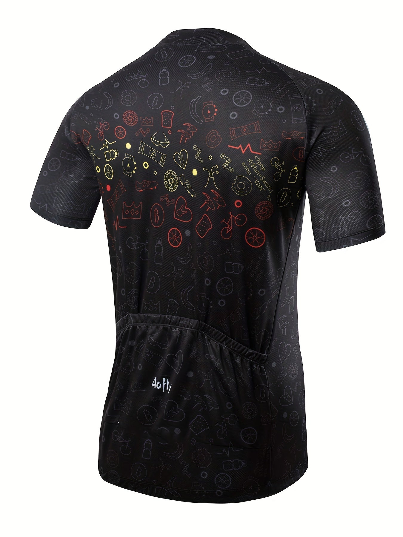 Quick Dry Men's Cycling Jersey Doodle Graphic