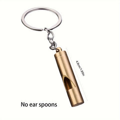 Mini Bullet Ear Spoon 2-in-1 Whistle Backpack Keychain
