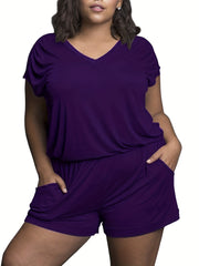 V-Neck Waist Romper