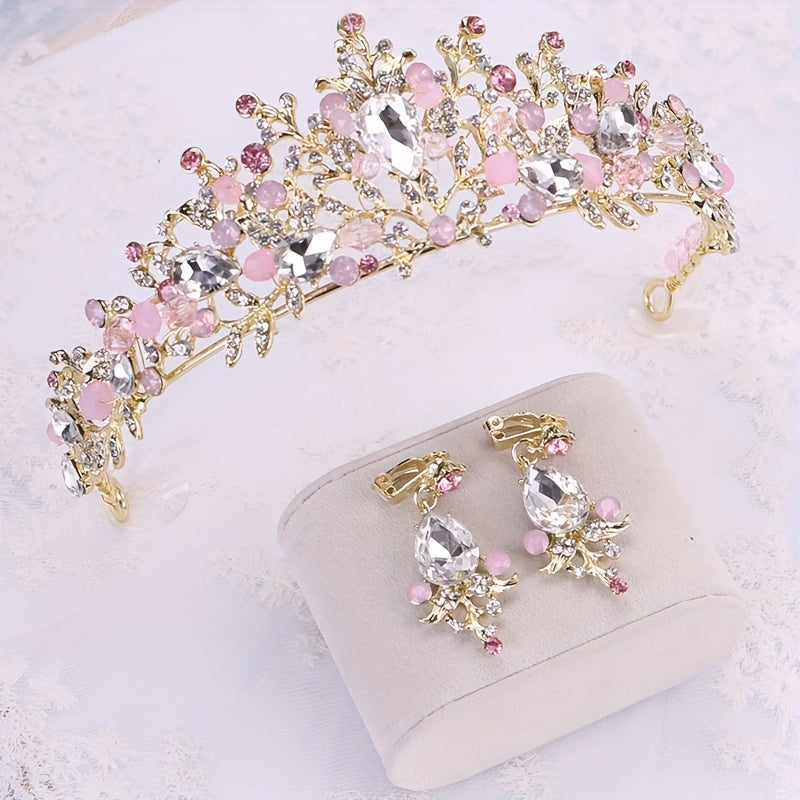 Girls Crown Headdress Set for Birthday Wedding Party