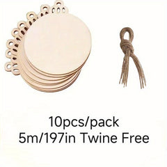 DIY Christmas Wooden Circles Blank Boards Non-toxic Ornaments Holiday Han