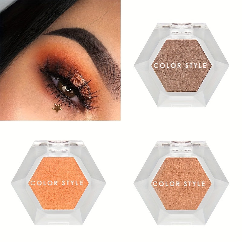 Monochrome Eyeshadow Powder Compact Halloween Makeup Brown Orange Coral Tone