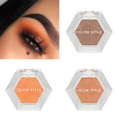 Monochrome Eyeshadow Powder Compact Halloween Makeup Brown Orange Coral Tone