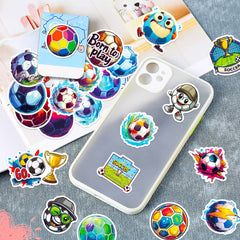50pcs Vintage Soccer Ball Stickers for DIY Laptop Skateb