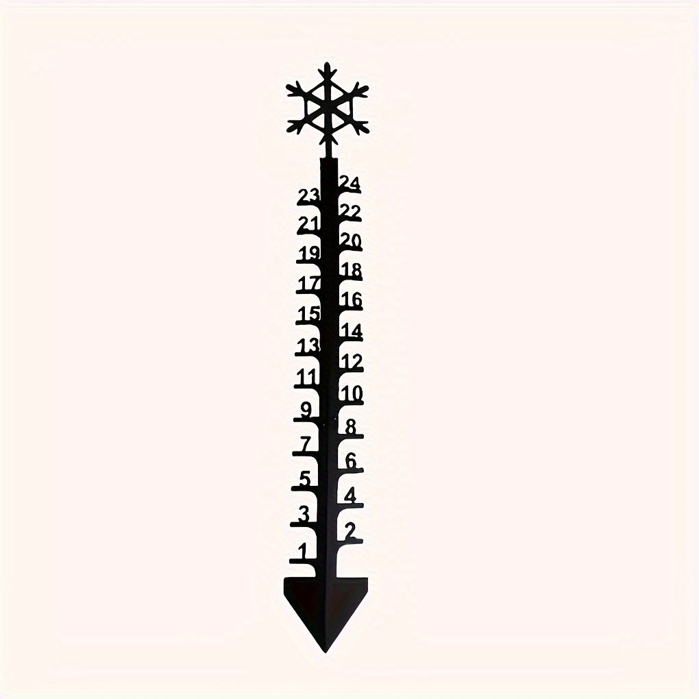 Metal Outdoor Snow Measuring Device 24-inch Yard Floor Insert
