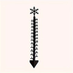 Metal Outdoor Snow Measuring Device 24-inch Yard Floor Insert