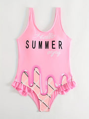 Girls' One piece Bikini Swimsuit for Summer